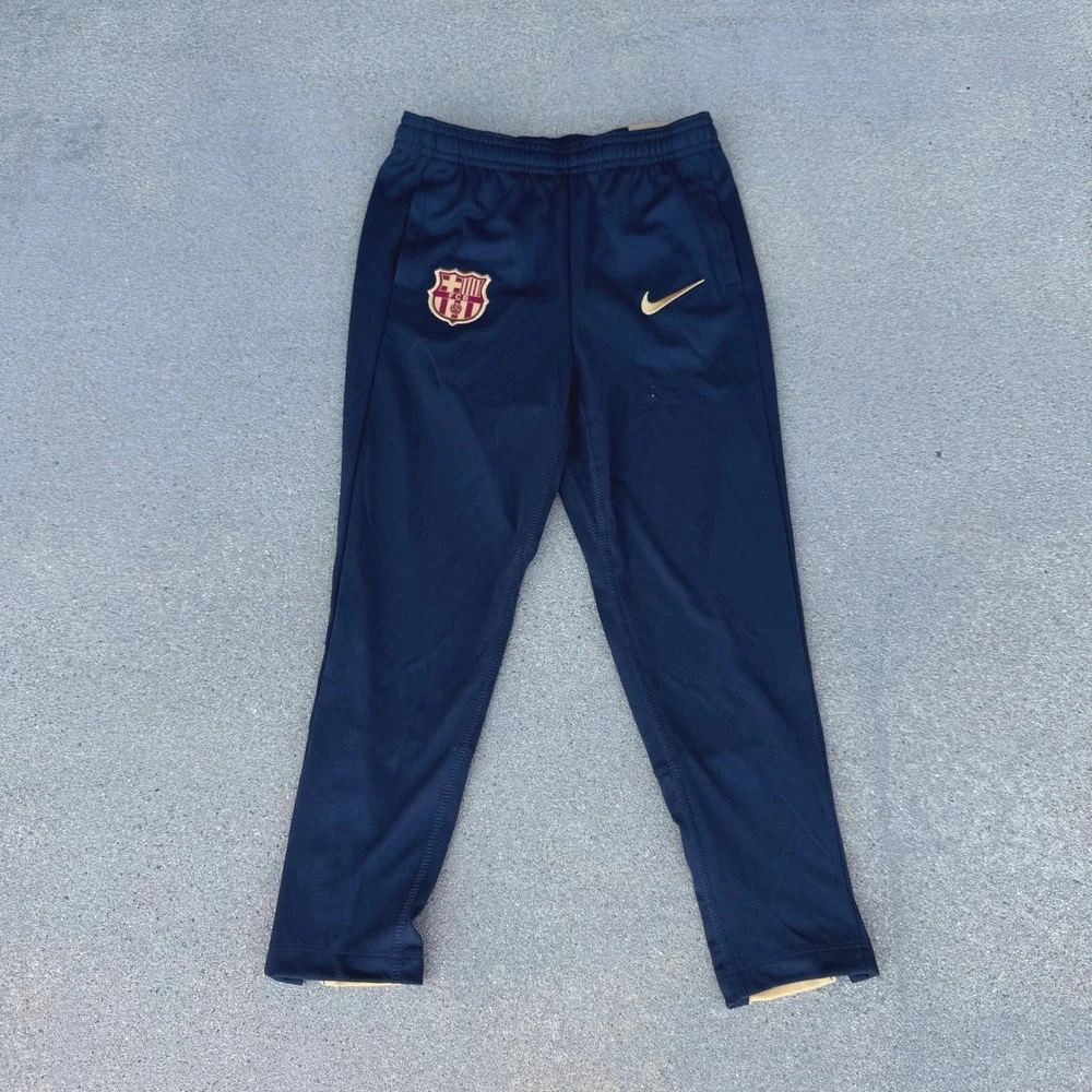 Nike FC Barcelona Kids Dri-FIT Soccer‎ Training Pants Navy Gold FJ5560-452 M
